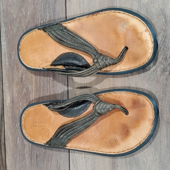 Born Women Comfort Leather Flip Flop Thong Sandals shoes sz 7 - Picture 3 of 10